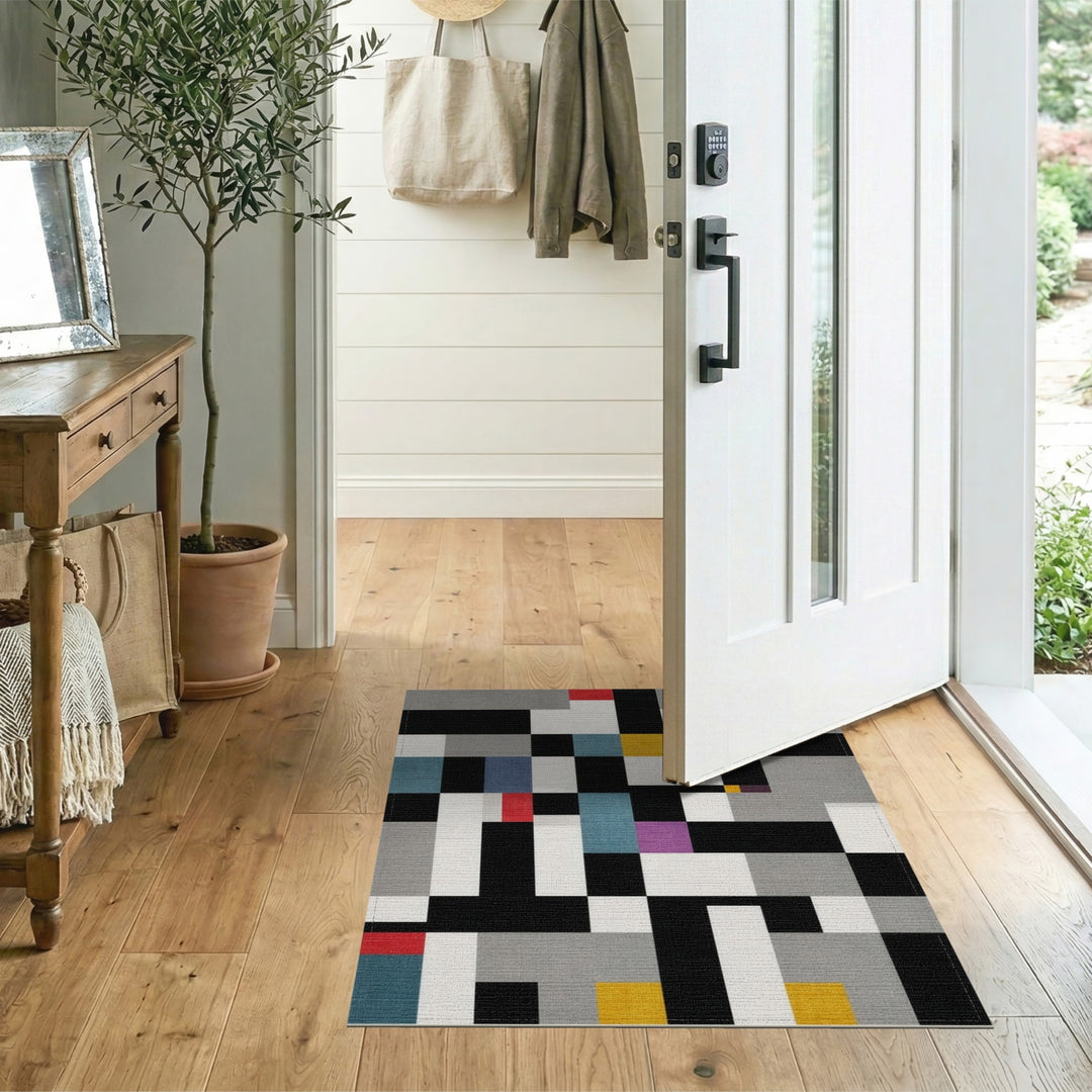 Bold Geometric Multi-Color Area Rug