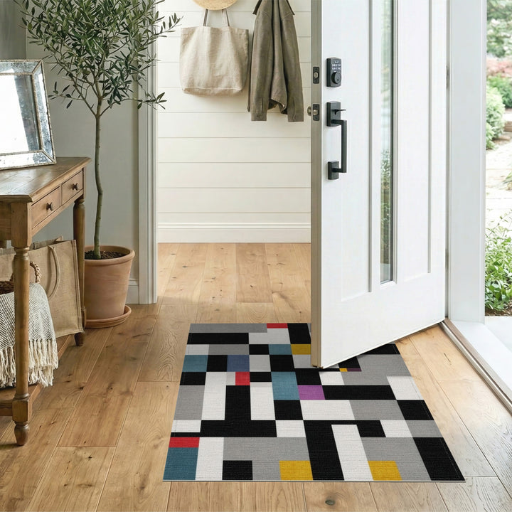 Bold Geometric Multi-Color Area Rug