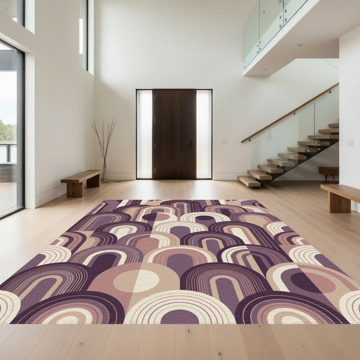 Art Deco Arch Archways Taupe Rug