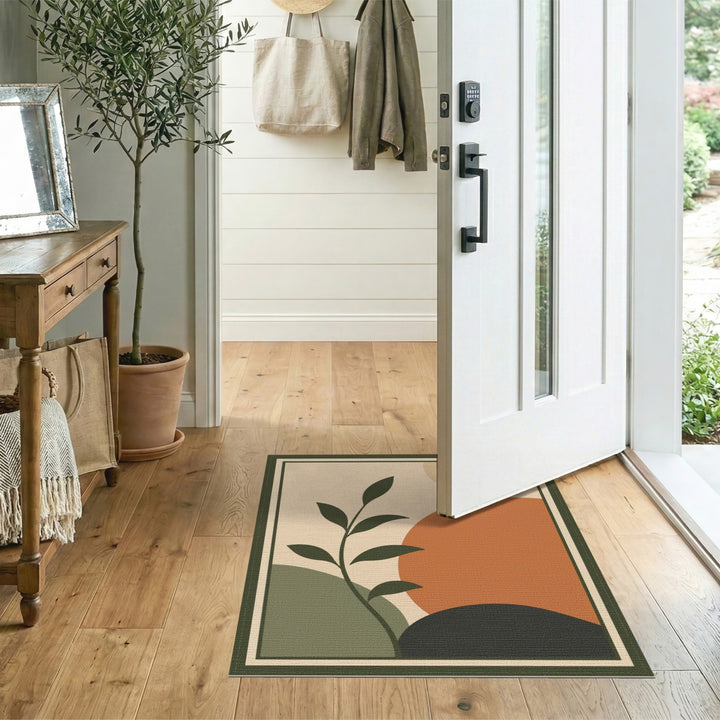 Minimalist Botanical Abstract Area Rug