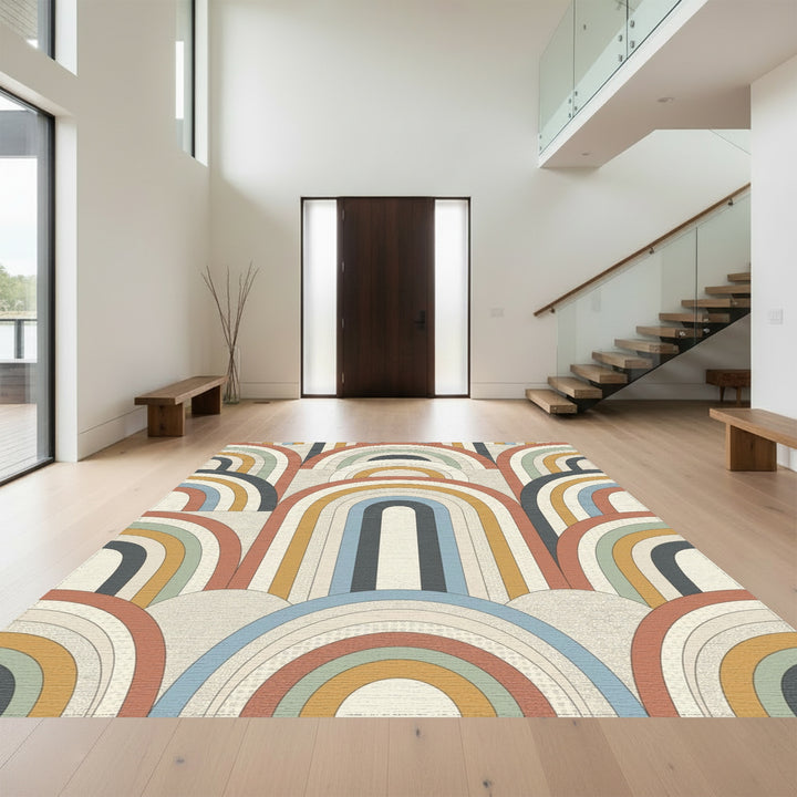 Retro Rainbow Arc Collection Rug