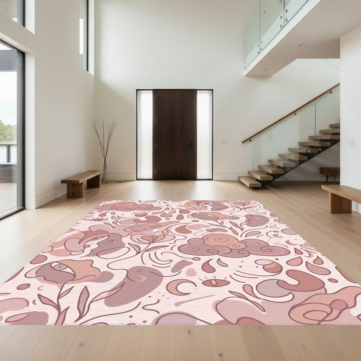 Dreamy Cloud and Eye Floral Collage Rug