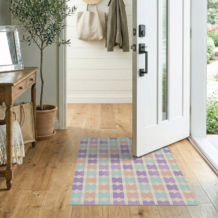 Pastel Geometric Bow Area Rug
