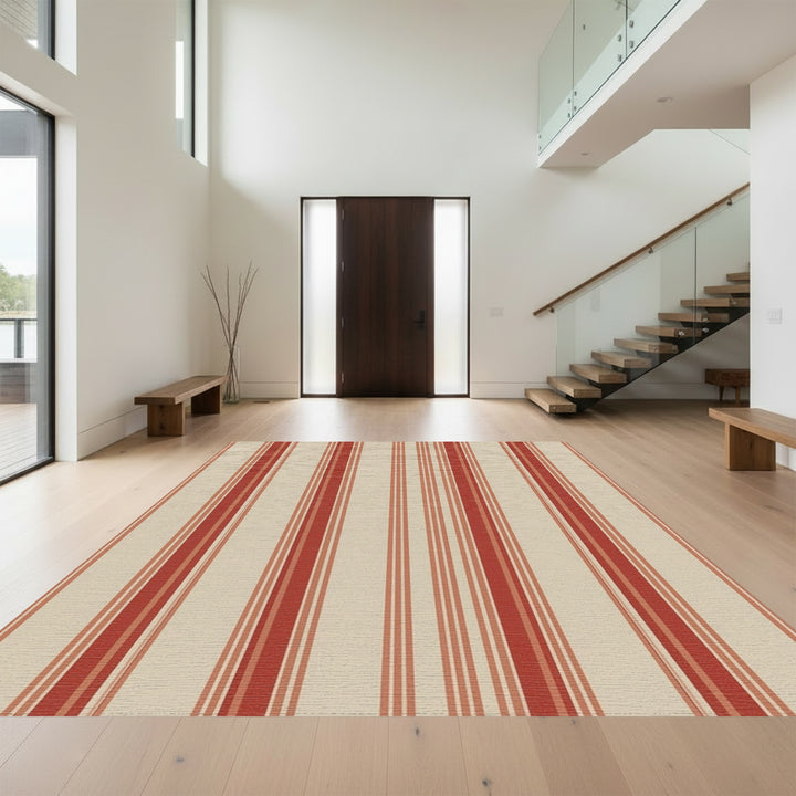 Classic Red Stripe Area Rug