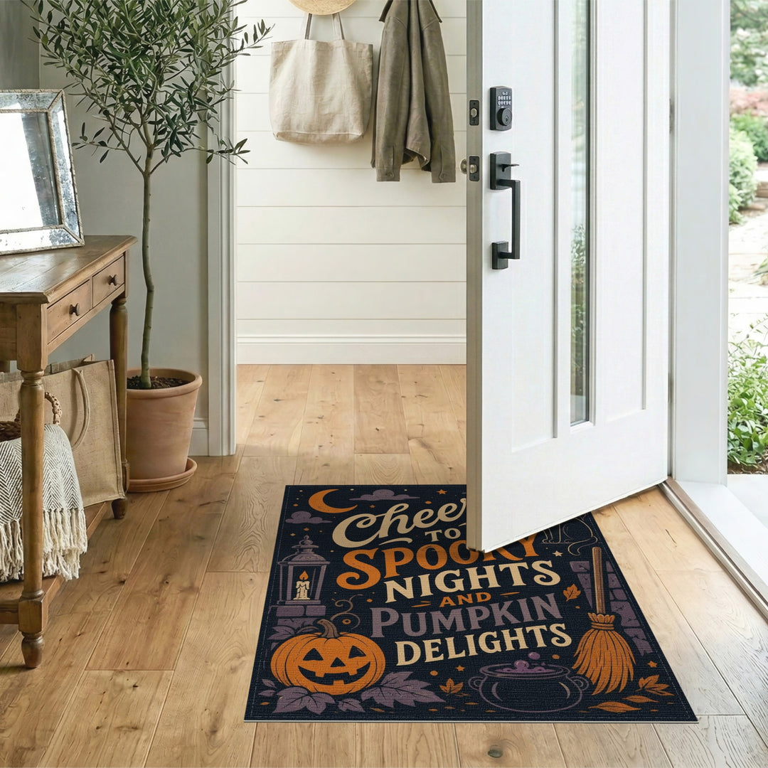 Spooky Nights Pumpkin Cat Area Rug