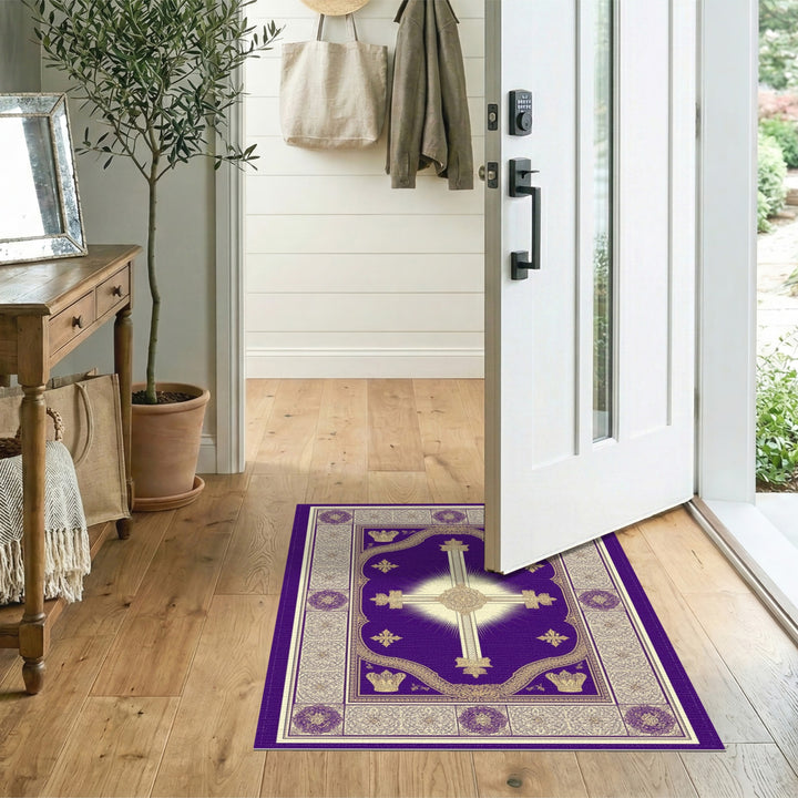 Purple Royal Cross Area Rug