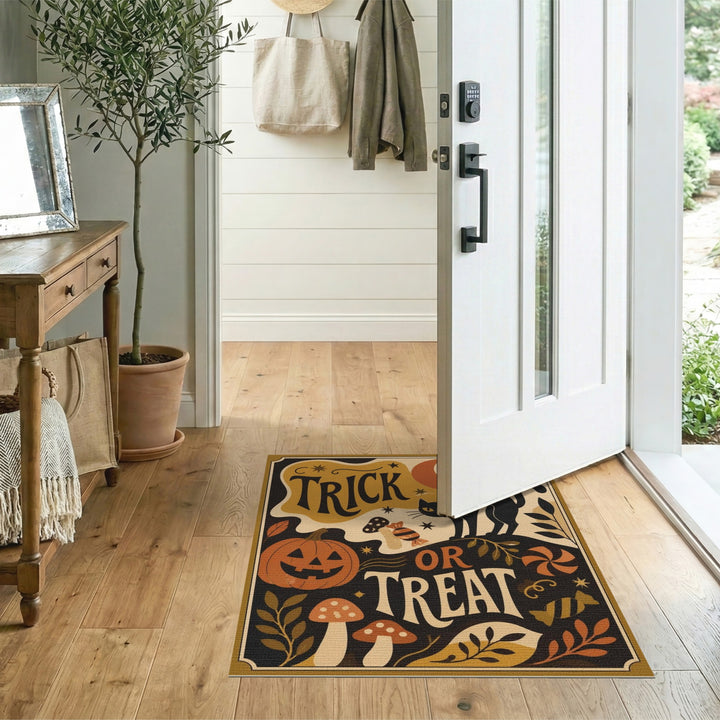 Vintage Trick or Treat Halloween Area Rug