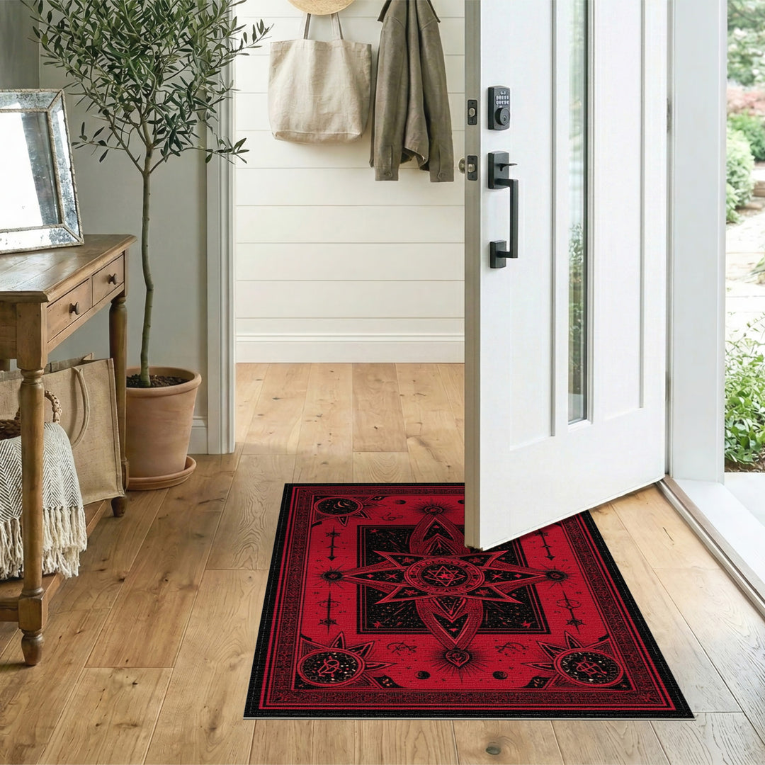 ODIKA Red Mystic Star Area Rug