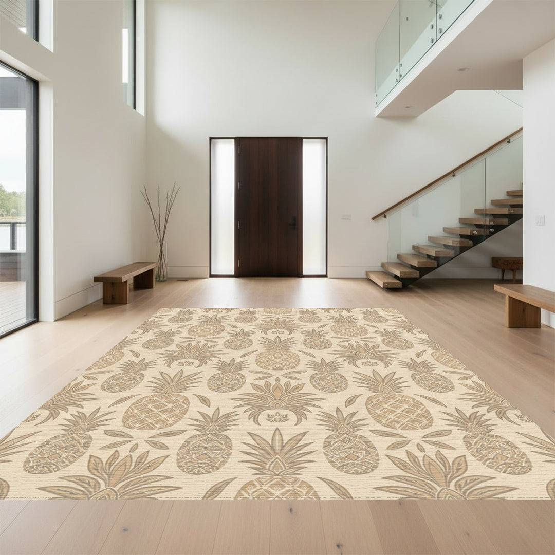 Terracotta Tropical Pineapple Garland Rug