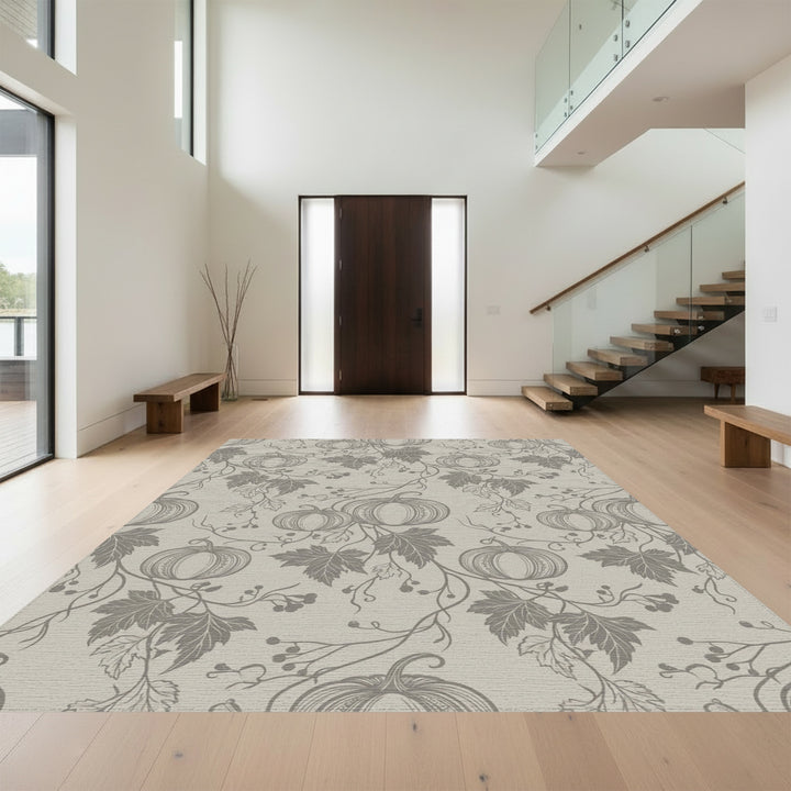 Autumn Pumpkin Vine Silhouette Rug