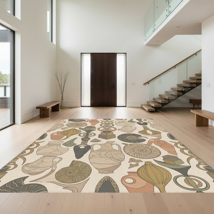Ancient Artifacts Ceramic Amaranth Collection Rug