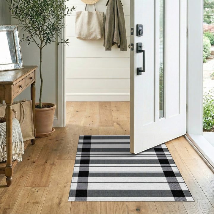 Black and White Black and White Buffalo Check Area Rug