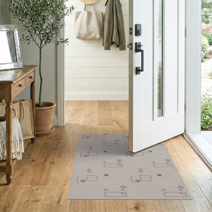 Beige Geometric Modern Area Rug