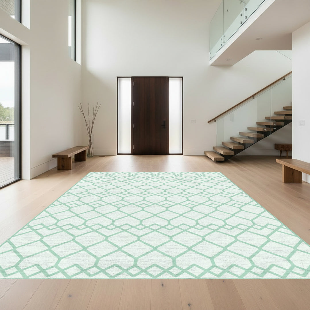 Pale Green Diamond Lattice Rug