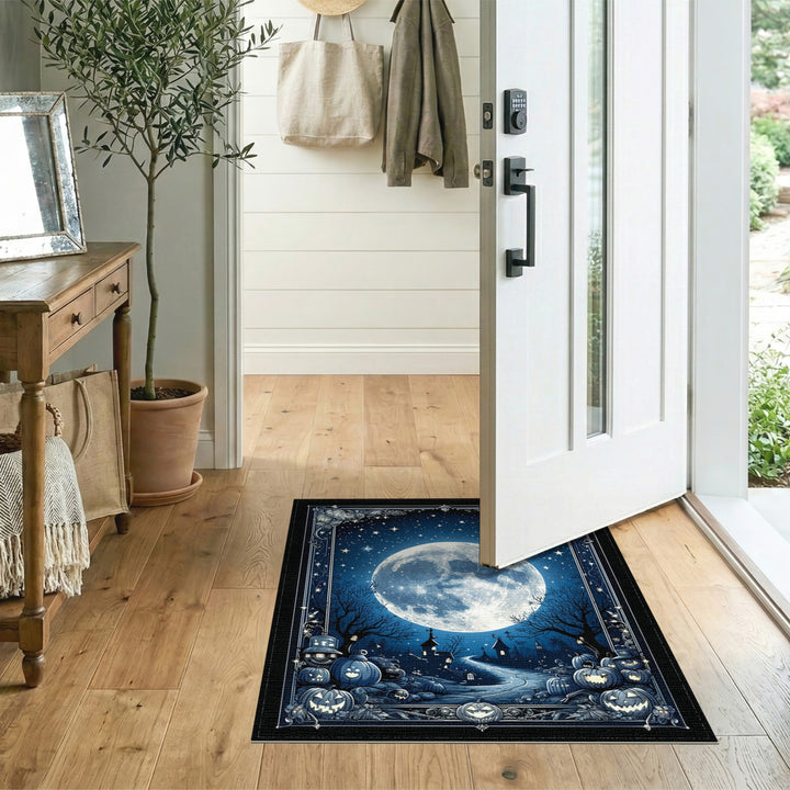 Moonlit Pumpkin Halloween Area Rug