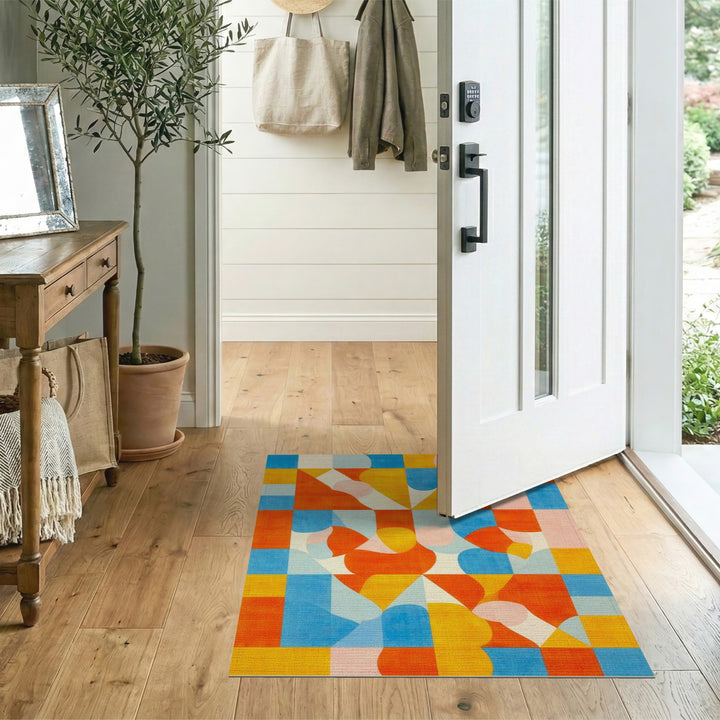 Vibrant Multi-Color Geometric Area Rug