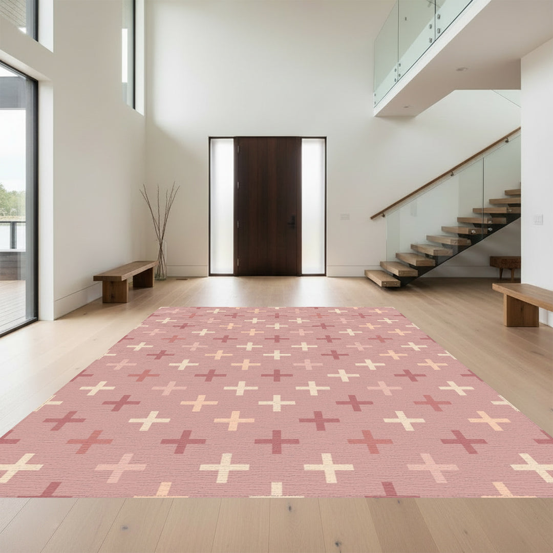 Pastel Plus Sign Geometric Rug