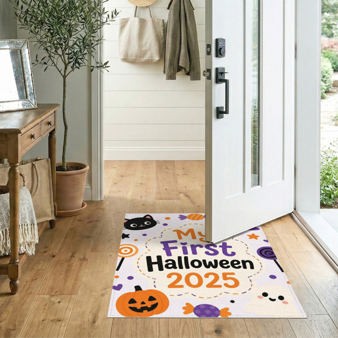 Multi-color and Patterns My First Halloween 2025 Kids Area Rug