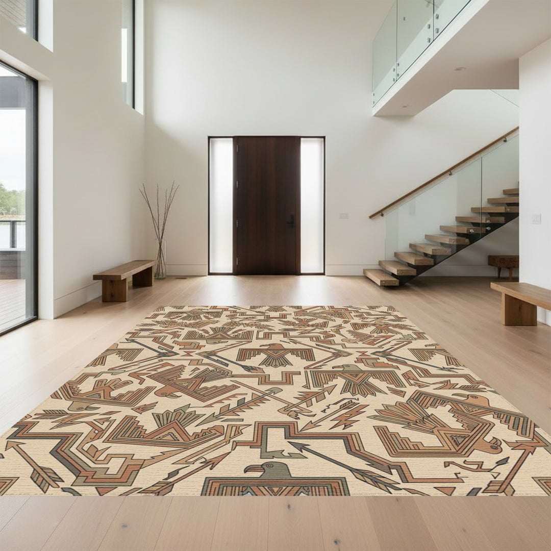 Thunderbird Arrows Earthy Geometric Rug