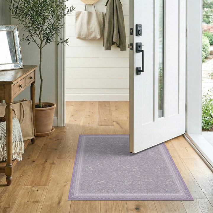Purple Floral Vintage Area Rug