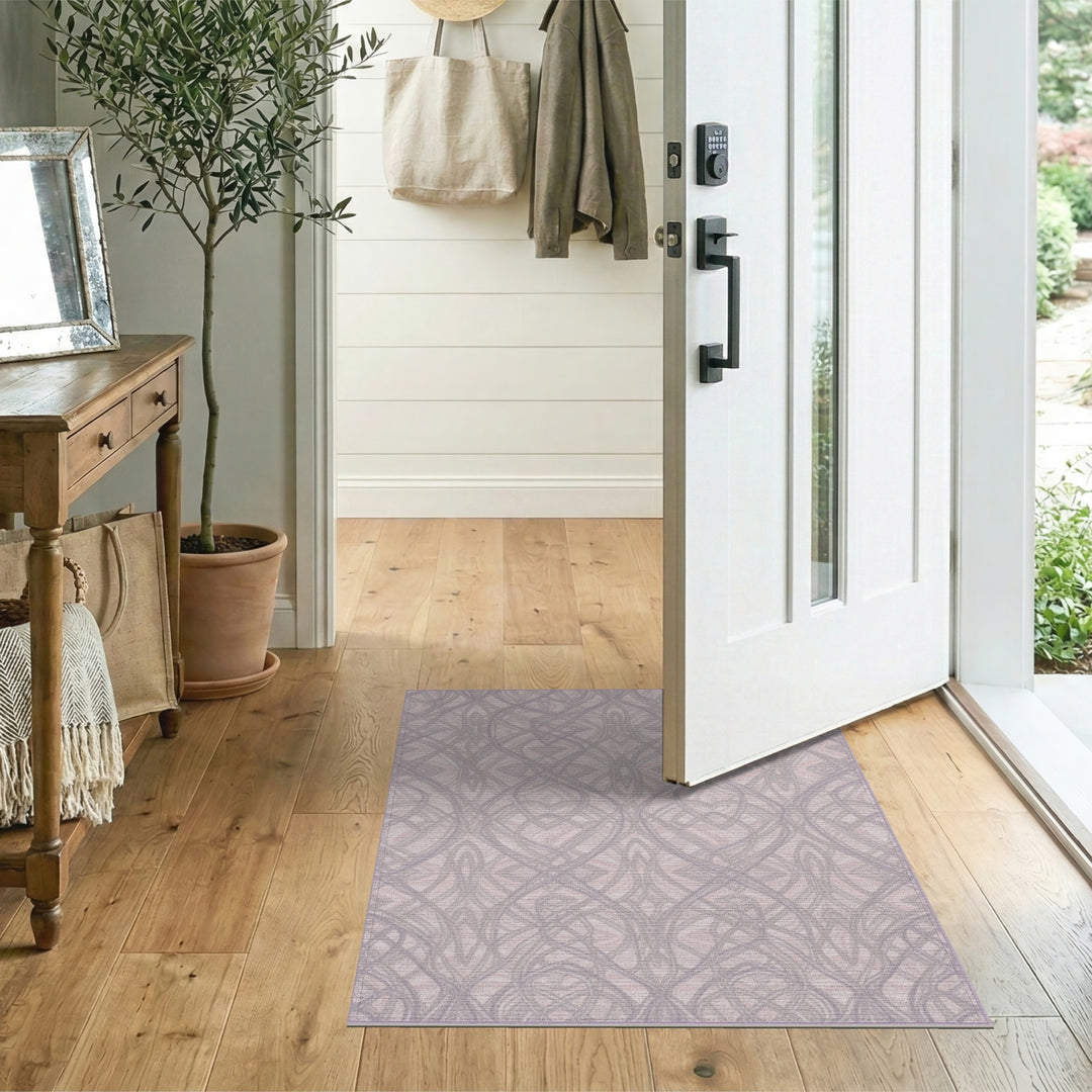 Purple Floral Vintage Area Rug