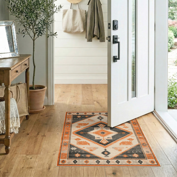 Southwestern Orange Geometric Area Rug