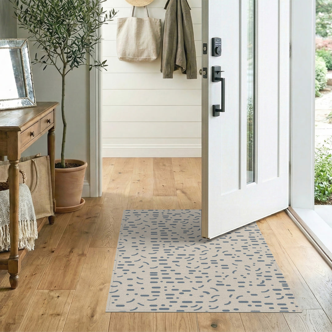Blue Abstract Dash Area Rug