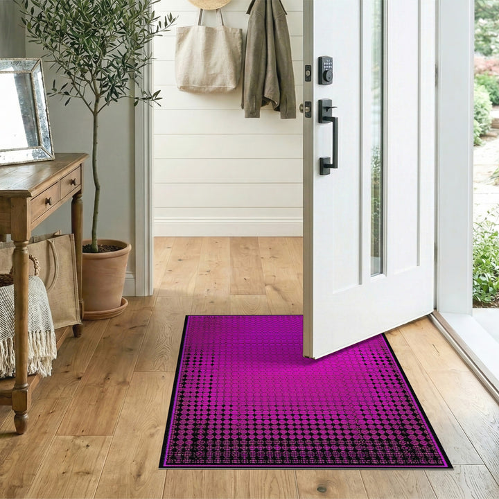 Pink Hexagon Geometric Area Rug