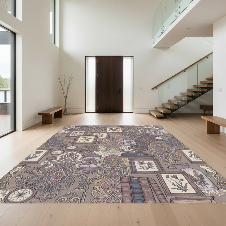 Antique Floral Botanical Collection Collage Rug