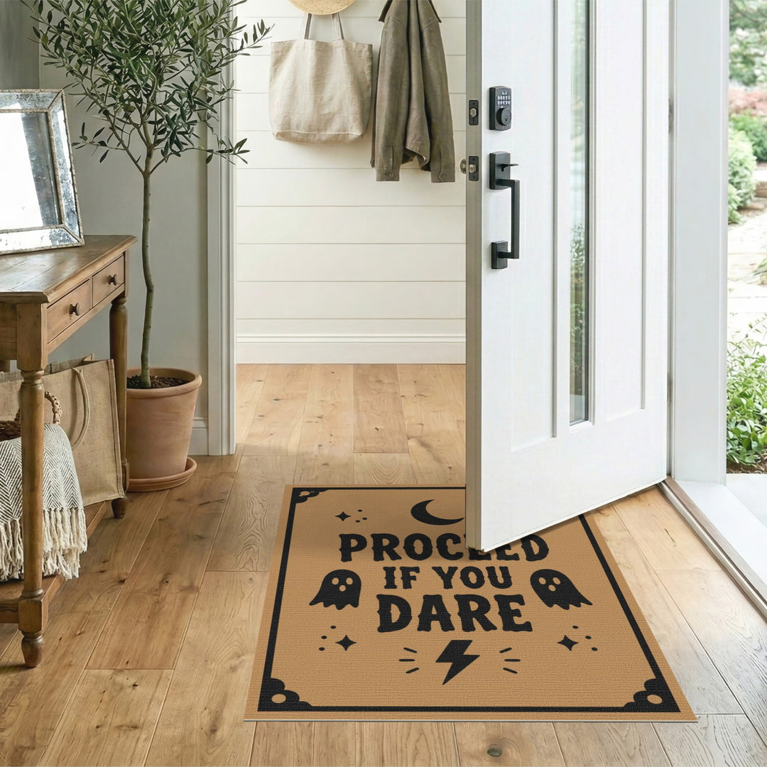 Proceed If You Dare Ghost Halloween Area Rug