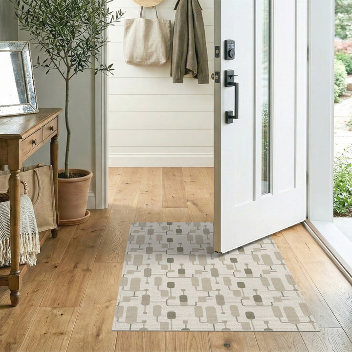 Beige Geometric Modern Area Rug
