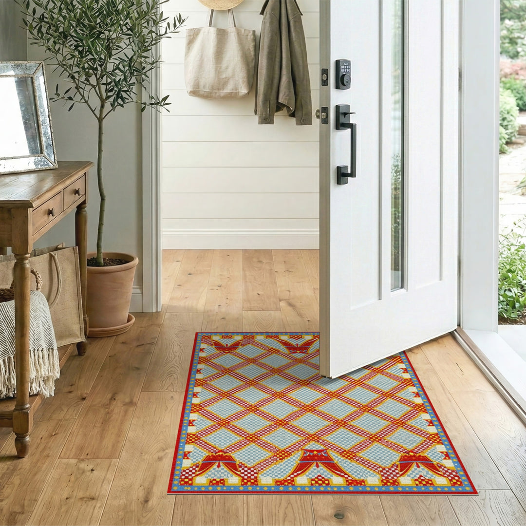 Vibrant Circus Lattice Area Rug