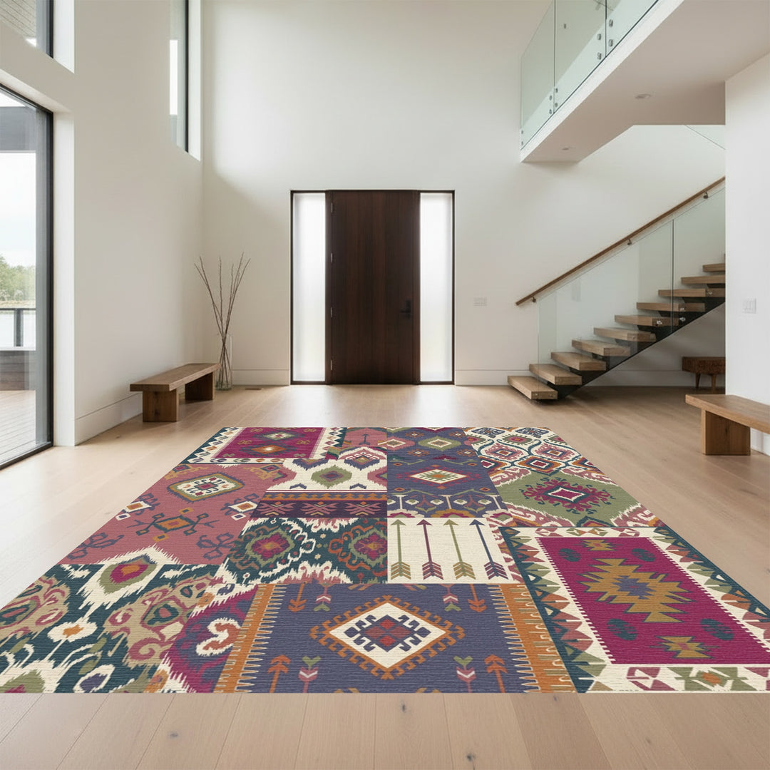Patchwork Tribal Medallion Arrows Rug