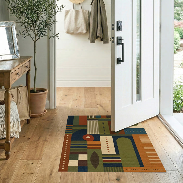 Geometric Modern Multi-color and Patterns Multi-Color Geometric Area Rug