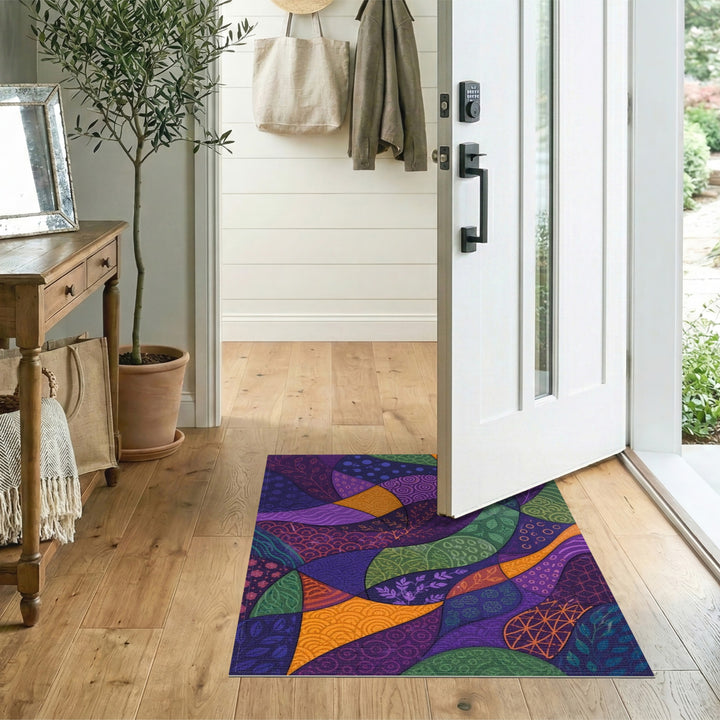 Multi-color and Patterns Abstract Area Vibrant Multi-Color Abstract Swirl Area Rug