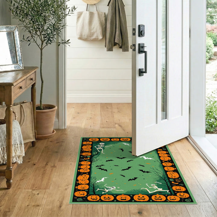 Halloween Skeletons Pumpkins Area Rug