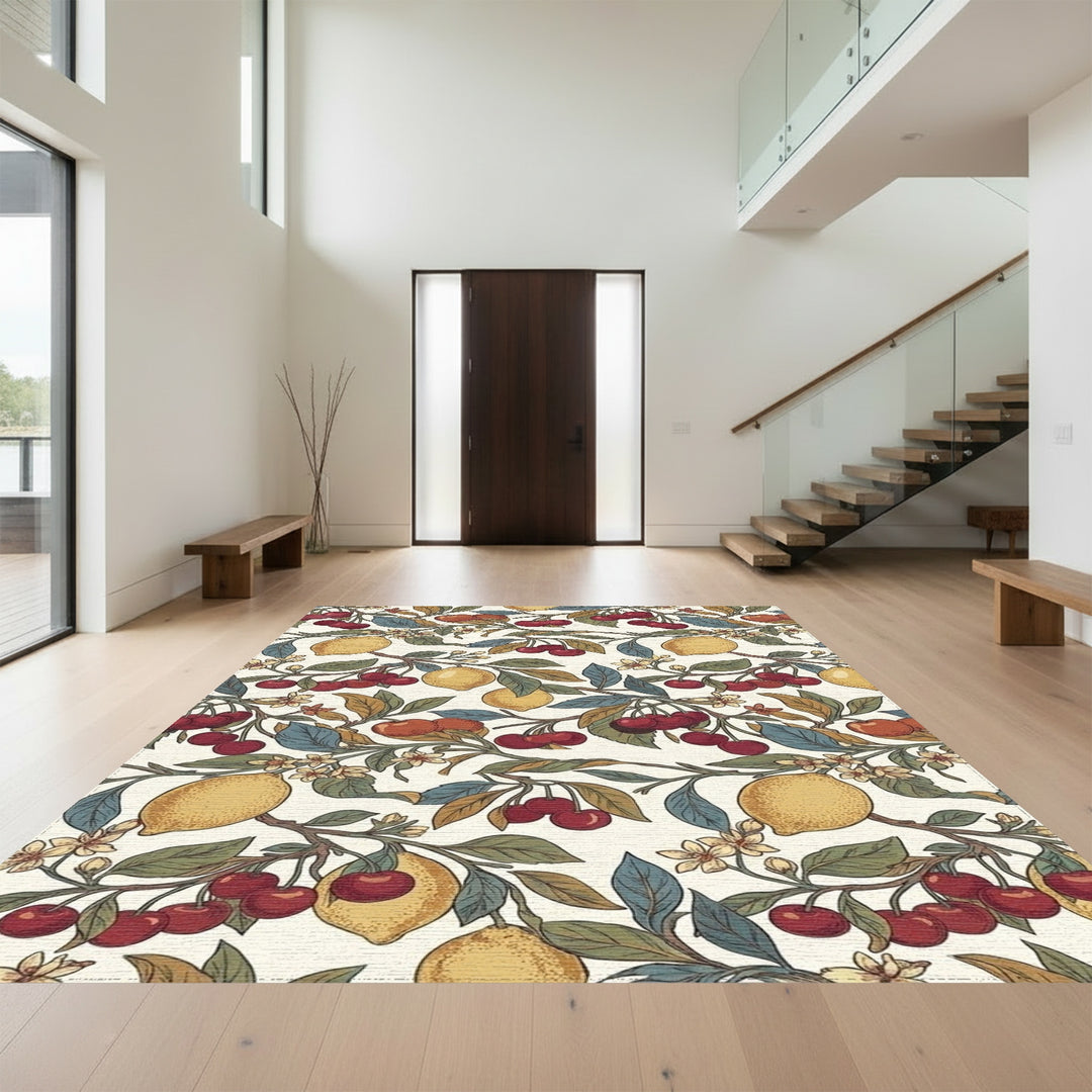 Vibrant Lemon Cherry Branch Collection Rug