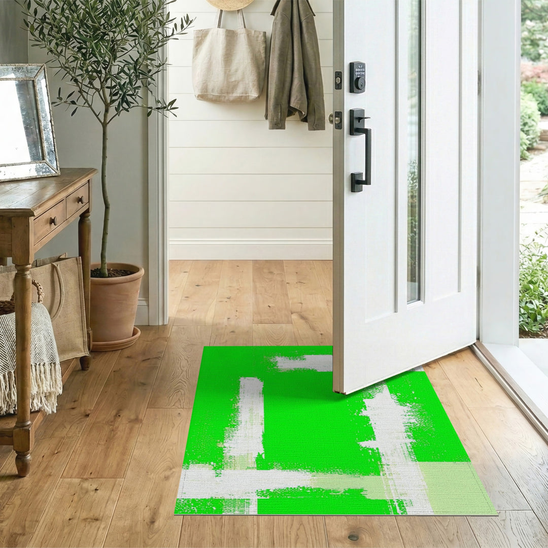 Abstract Area Green Abstract Geometric Area Rug