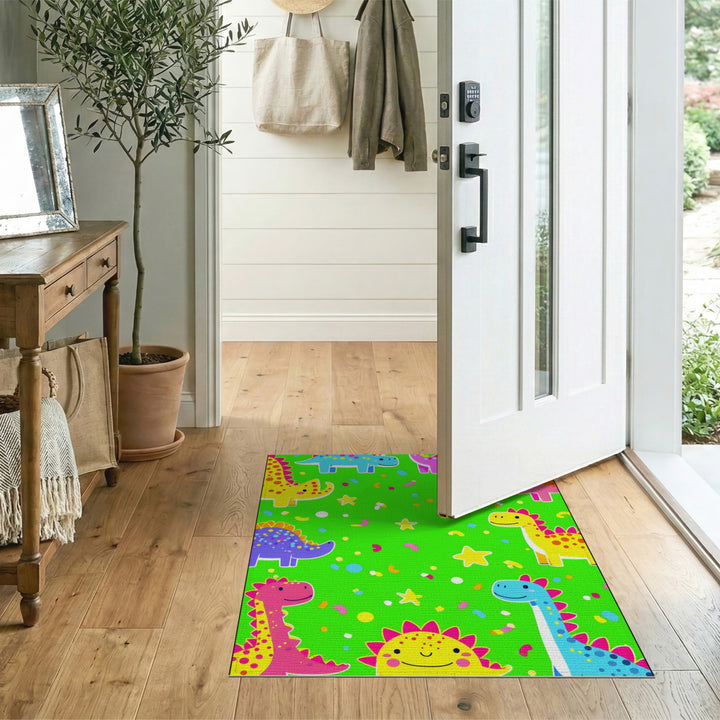 Colorful Dinosaur Kids Washable Area Rug