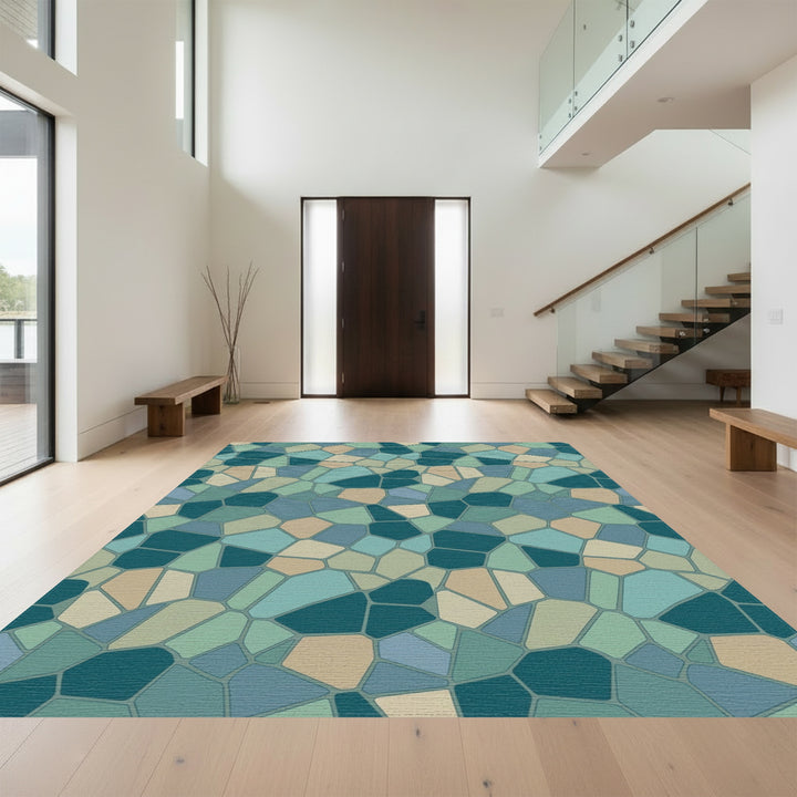Oceanic Geode Irregular Tessellation Rug