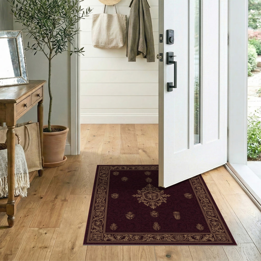 Royal Crest Burgundy Area Rug