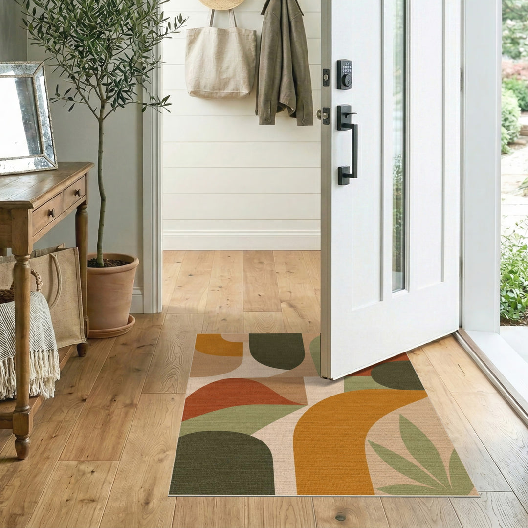 Earth Tone Abstract Area Rug