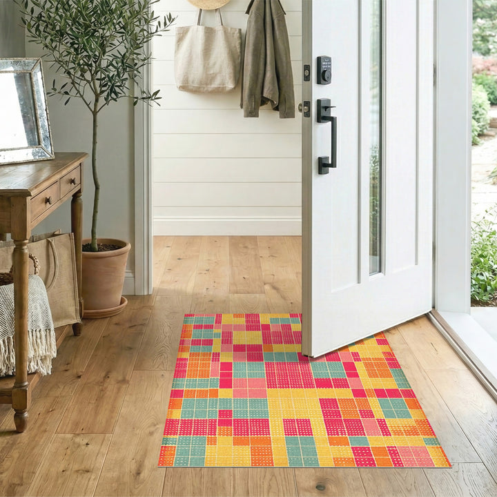 Vibrant Multi-Color Geometric Area Rug