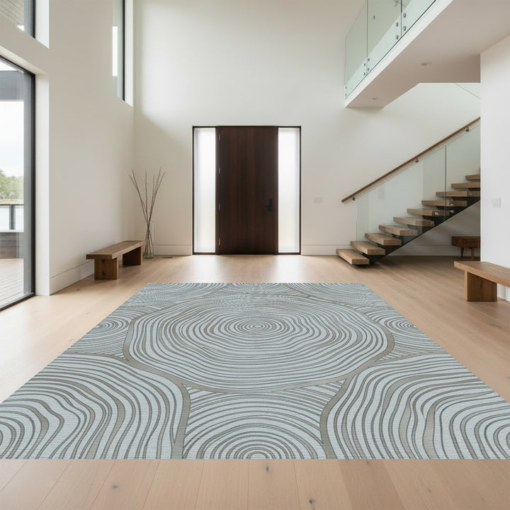 Concentric Circles And Curves Rug