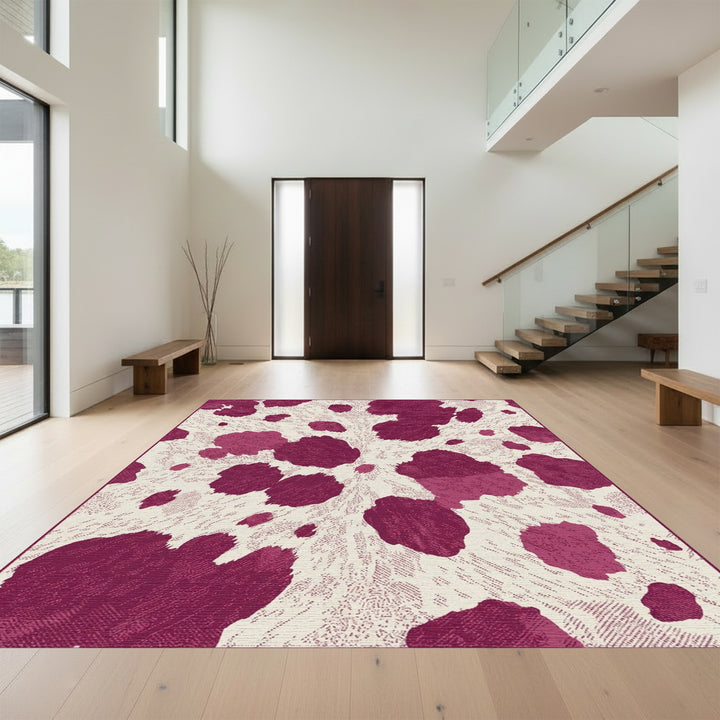 Berry Cowhide Spots Rug