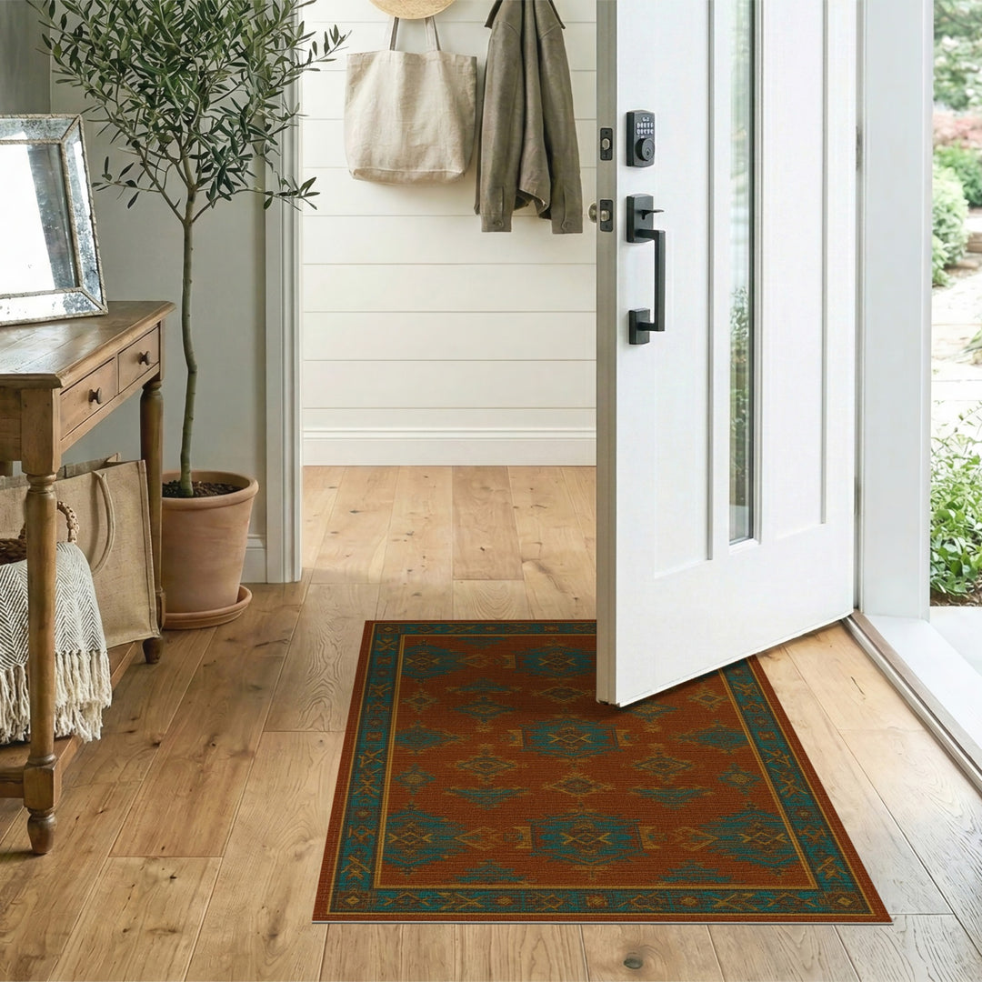 Southwestern Orange Geometric Area Rug