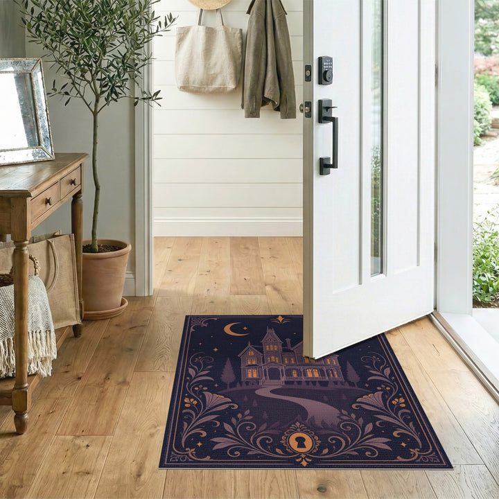Purple Victorian Mansion Floral Area Rug
