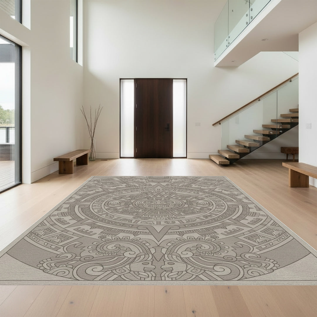 Ancient Sun Stone Stone Mandala Rug