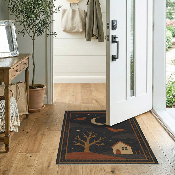 Moonlit Bats Cottage Area Rug