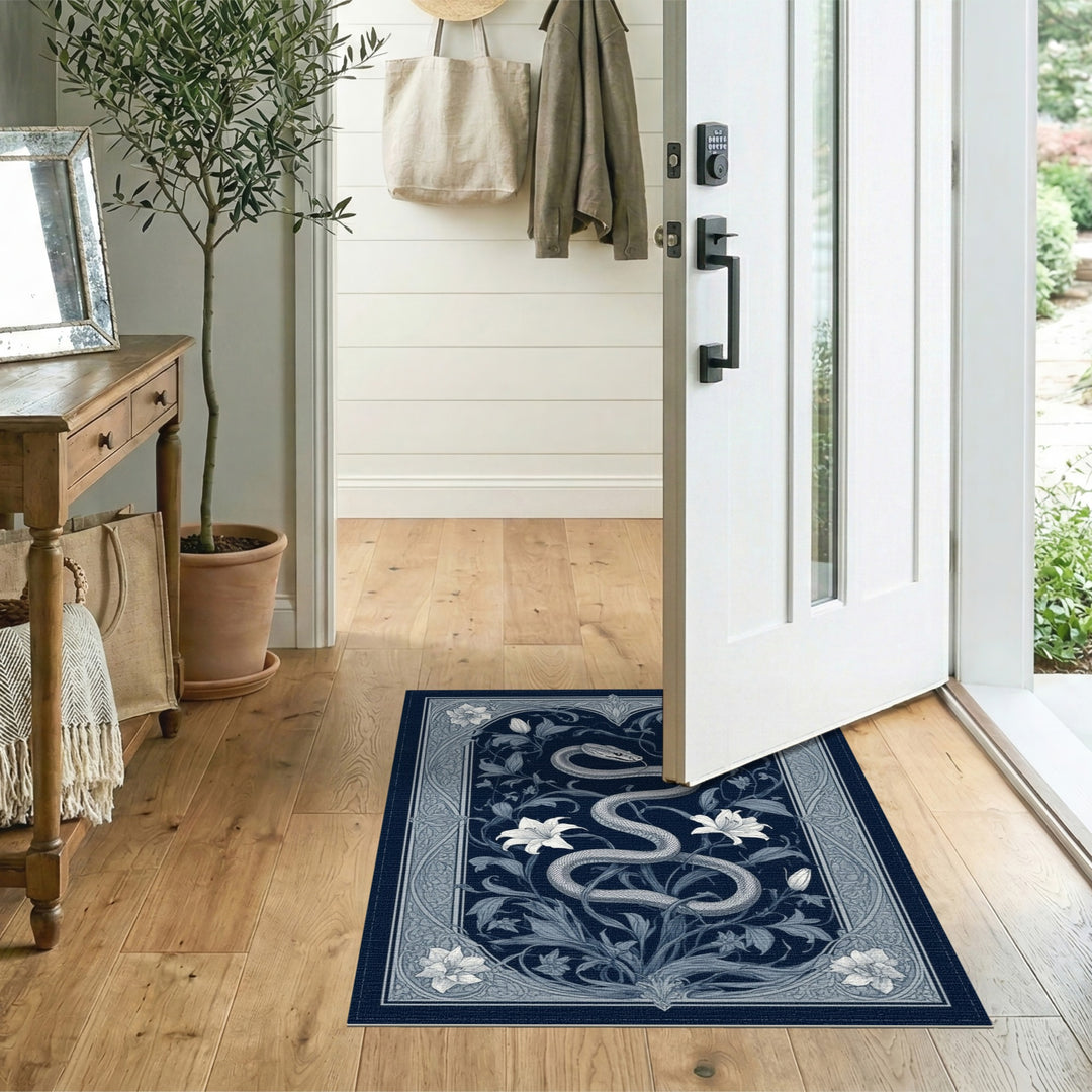Blue Serpent Lily Area Rug